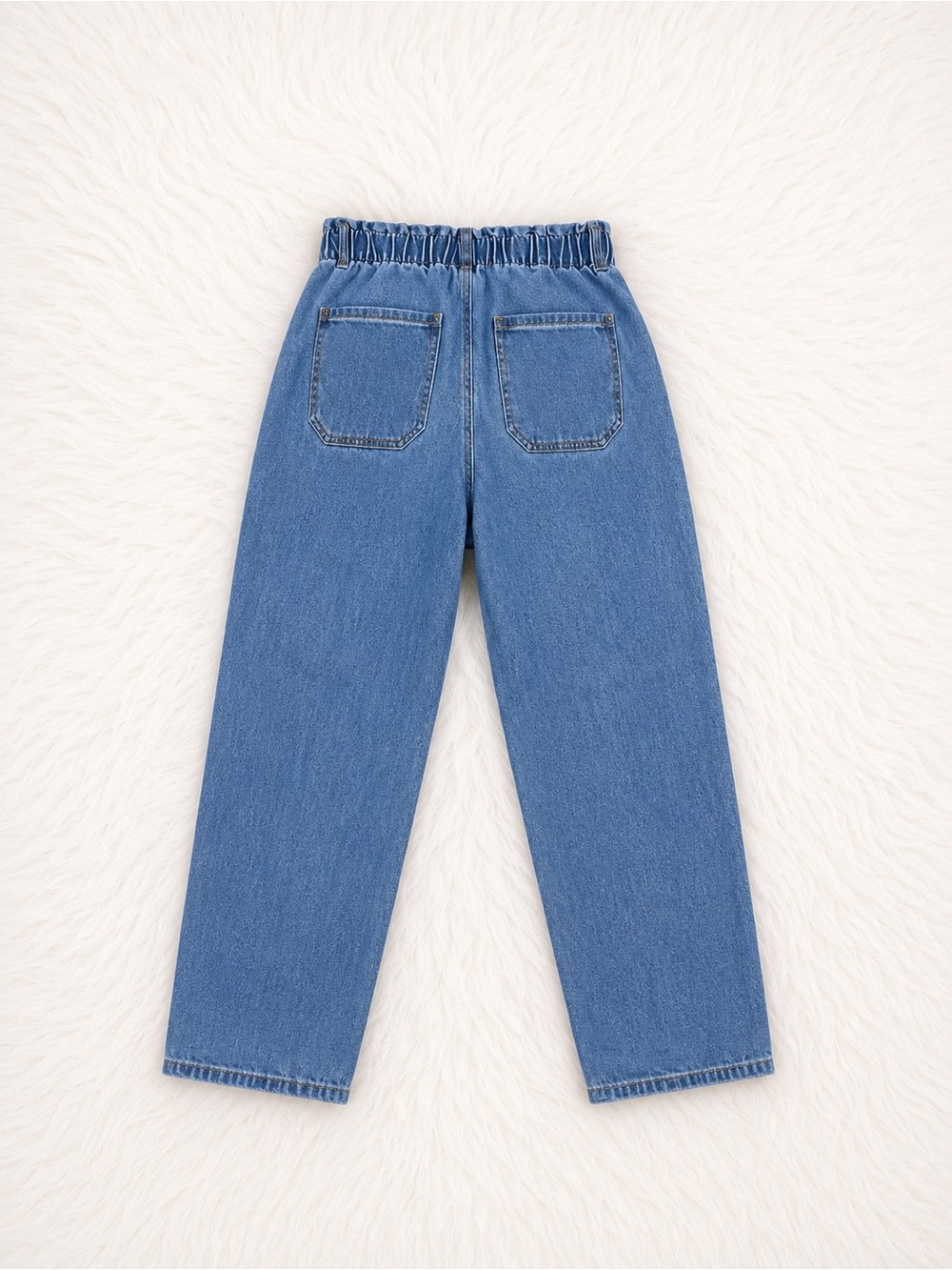 American Eagle Paperbag Waist Mom Jeans Size 8 Regular Relaxed Tapered Denim - Picture 3 of 3